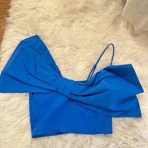 Zara Vibrant Blue Bow Crop Top